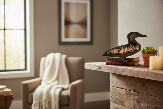 Loon cityscape in home decor setting