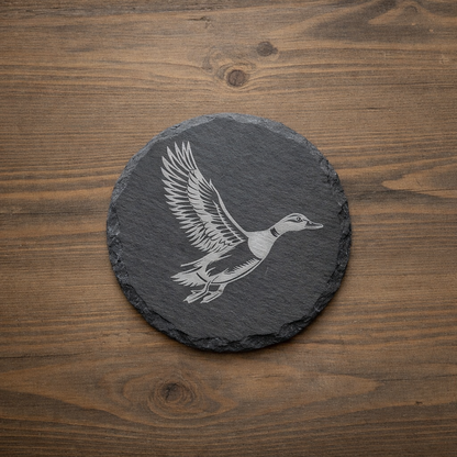Flying Duck Slate Coaster Set – Waterfowl Design