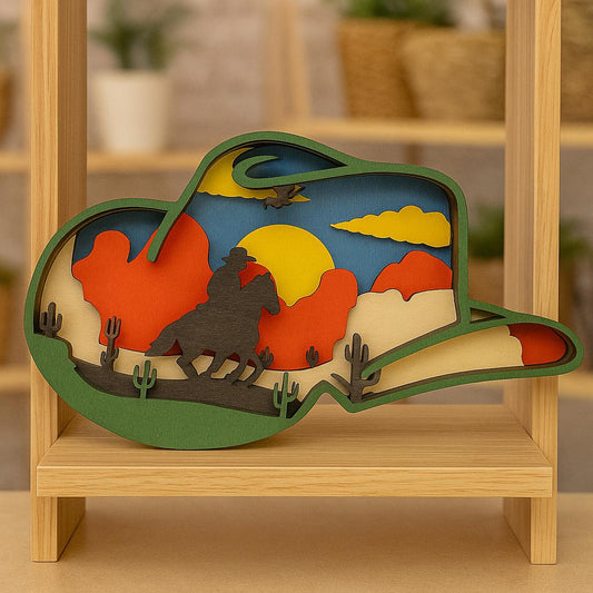 Rustic Cowboy Silhouette Wall Art