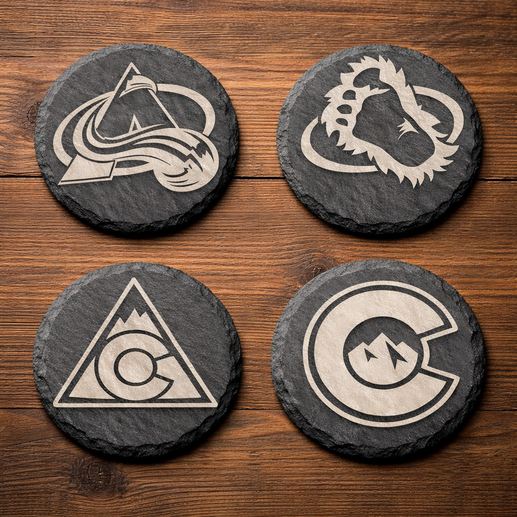 Colorado Sports Team Slate Coasters Set