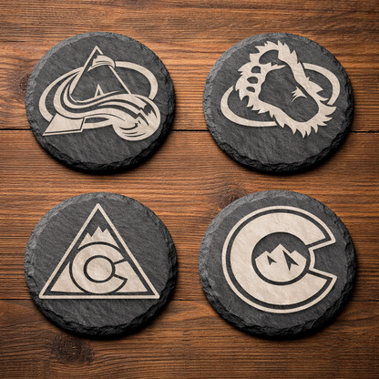 Colorado Sports Team Slate Coasters Set