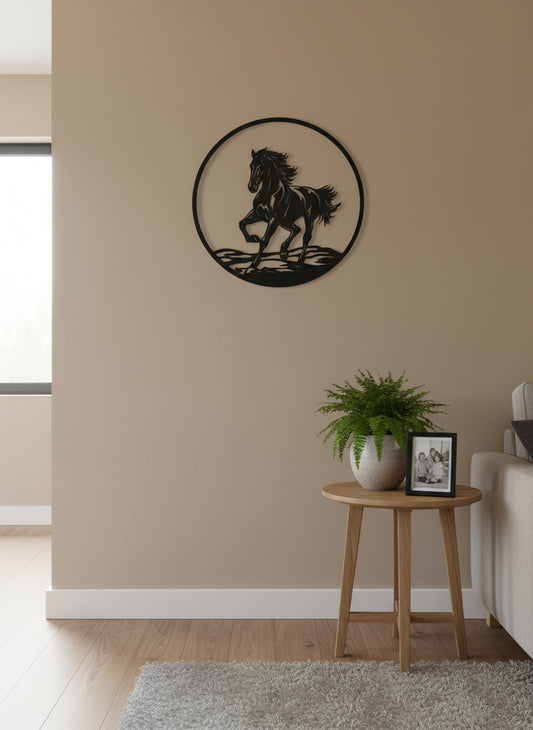 Running Horse Wooden Wall Art