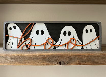 “Boo” Ghost Layered Wood Sign