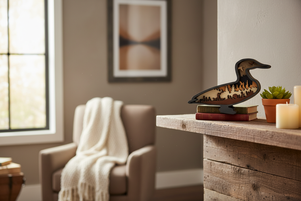 Loon cityscape in home decor setting
