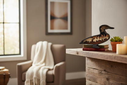 Loon cityscape in home decor setting