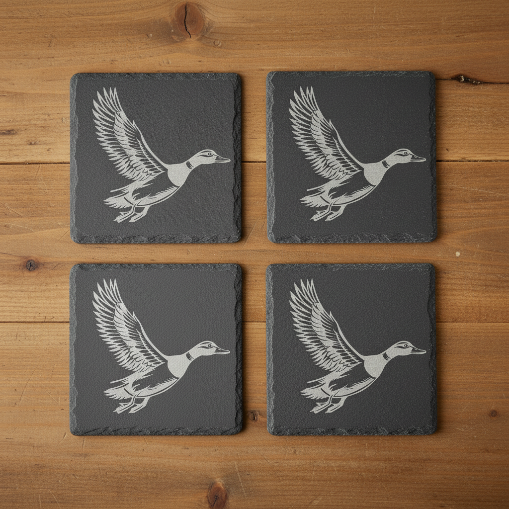 Set of 4 duck coasters in grid