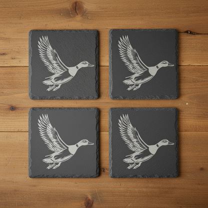 Set of 4 duck coasters in grid